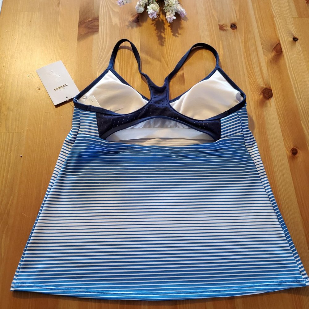 Nike Women's Stripe Racerback Tankini Top - Picture 6 of 13